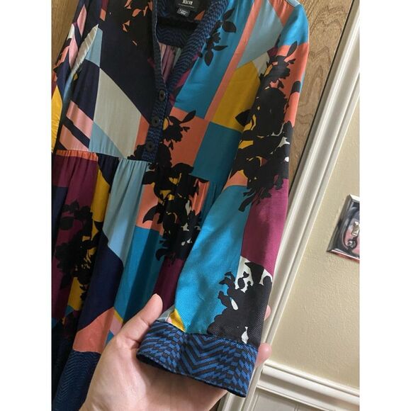 Maeve Anthropologie Gillian Abstract Shirtdress Size XS Oversized ** Read - Picture 9 of 16